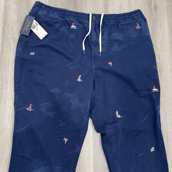 Polo Ralph Lauren Prepster Chino Navy Blue Nautical Coastal Pants XLT - Picture 1 of 11